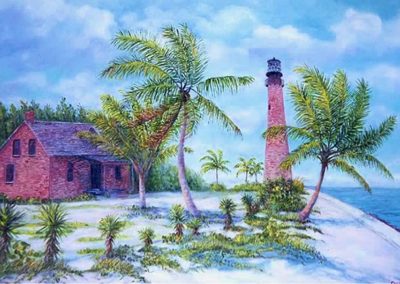 Cape Florida Lighthouse original painting by Carolton Barron