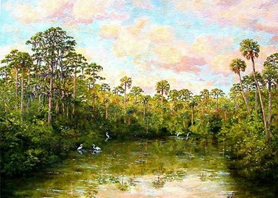 Florida Everglades original painting by Carolton Barron