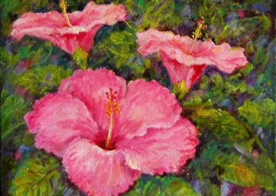 Hibiscus painting by Carolton Barron